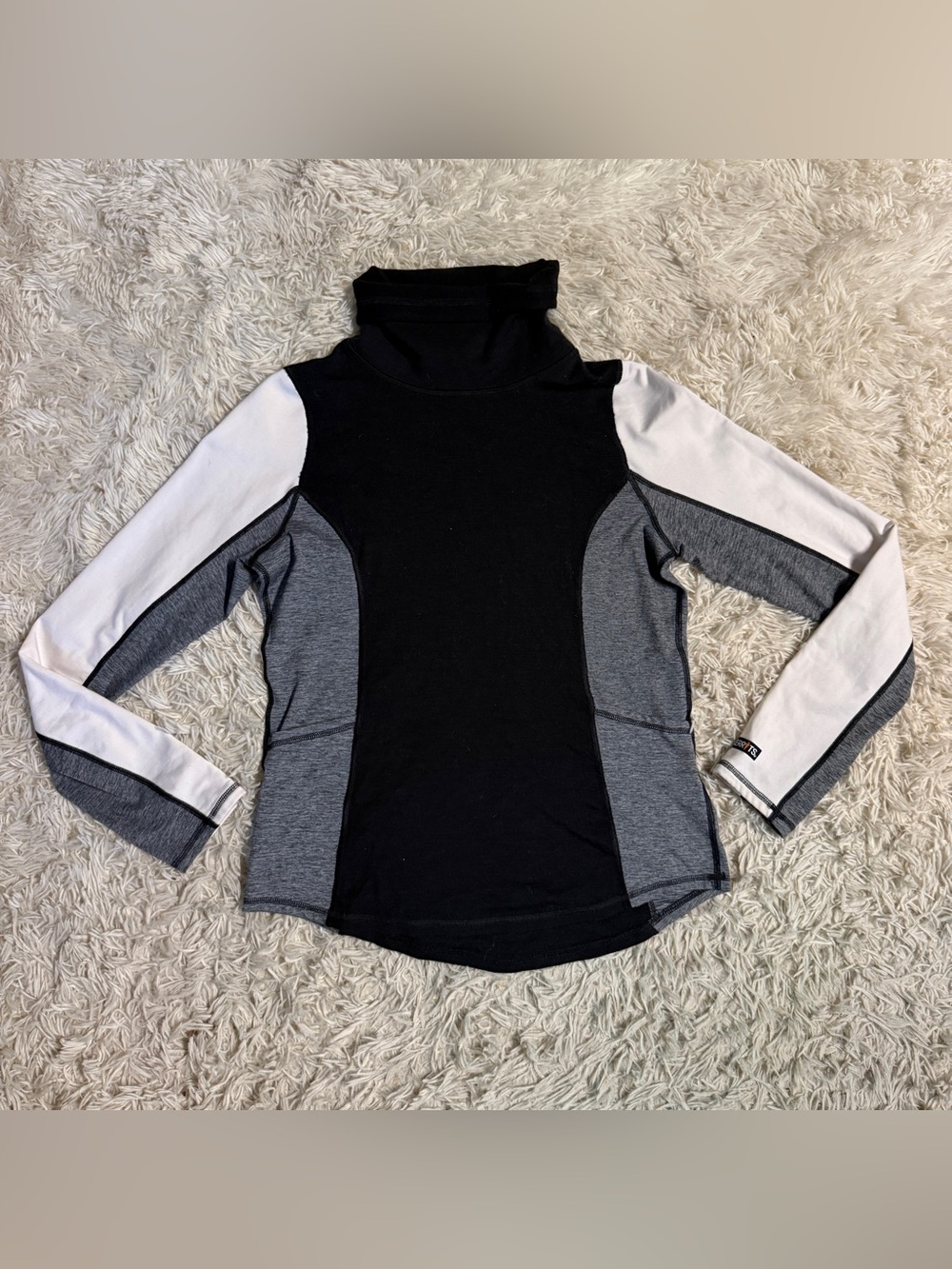 Women’s Small Black/Grey Kerrits Long Sleeve Horseback Riding Sweater Shirt